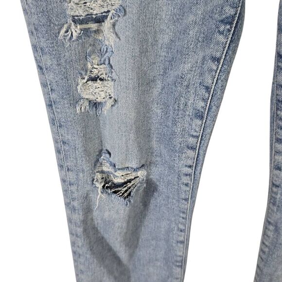 Stylish Blue DistressedHigh Waist h&m Skinny Jeans - Picture 7 of 13